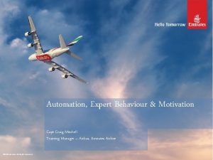 Automation Expert Behaviour Motivation Capt Craig Mitchell Training