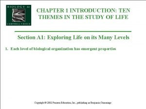 CHAPTER 1 INTRODUCTION TEN THEMES IN THE STUDY