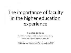 Importance of faculty in higher education