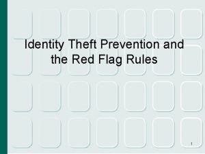 Identity theft prevention program
