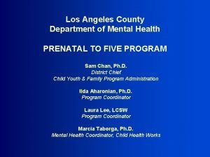 Los Angeles County Department of Mental Health PRENATAL