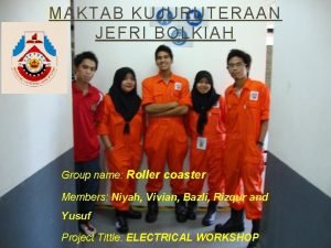 MAKTAB KUJURUTERAAN JEFRI BOLKIAH Group name Roller coaster