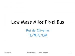 Low Mass Alice Pixel Bus Rui de Oliveira