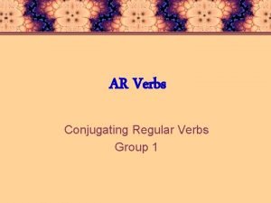 Conjugate ar verbs