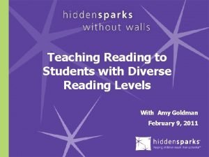 Teaching Reading to Students with Diverse Reading Levels