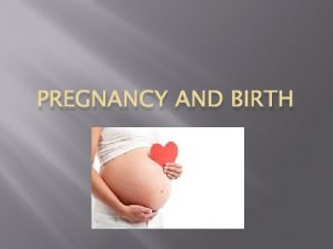 PREGNANCY AND BIRTH Pregnancy and Birth A new