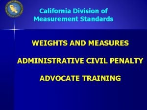 Weights and measures california