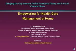 Bridging the Gap between Health Promotion Theory and