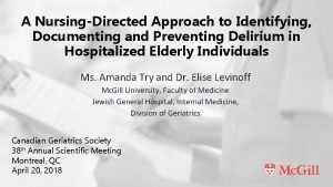 A NursingDirected Approach to Identifying Documenting and Preventing