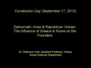 Constitution Day September 17 2010 Democratic Vices Republican