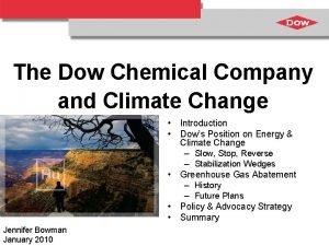The Dow Chemical Company and Climate Change Introduction