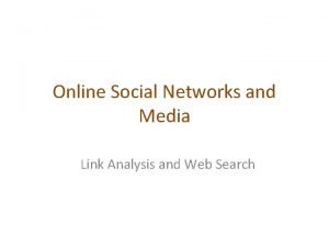 Online link analysis