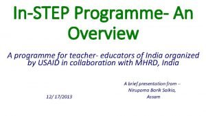 Instep programme Instep programme