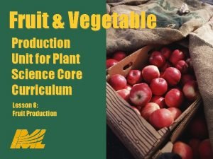 Fruit Vegetable Production Unit for Plant Science Core