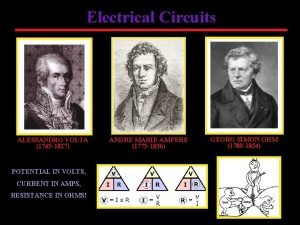 Electrical Circuits ALESSANDRO VOLTA 1745 1827 POTENTIAL IN