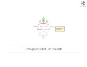 Product photography shot list template