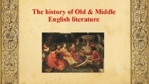Old english period historical background