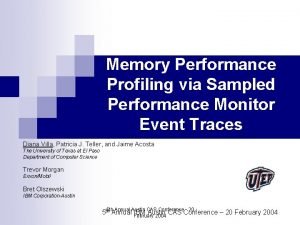 Memory Performance Profiling via Sampled Performance Monitor Event