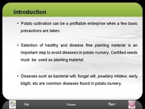 Introduction Potato cultivation can be a profitable enterprise