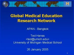 Global Medical Education Research Network APAN Bangkok Ted