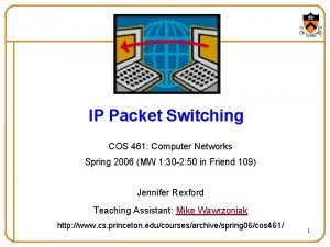 IP Packet Switching COS 461 Computer Networks Spring