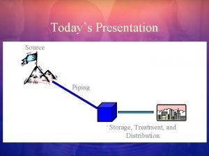 Todays Presentation Source Piping Storage Treatment and Distribution