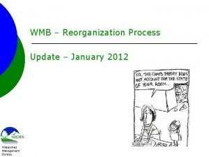 WMB Reorganization Process Update January 2012 Watershed Management