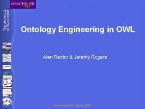 Ontology Engineering in OWL Alan Rector Jeremy Rogers