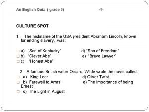 English grade 6 quiz