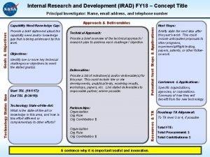 Irad research and development