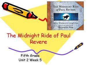 The Midnight Ride of Paul Revere Fifth Grade