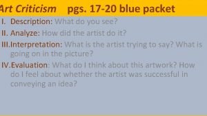 Art Criticism pgs 17 20 blue packet I