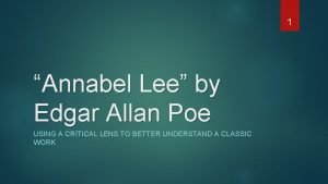 Annabel lee biographical criticism