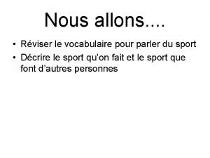 Parler du sport