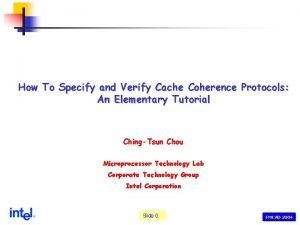 Cache coherence tutorial