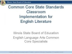 Common Core State Standards Classroom Implementation for English