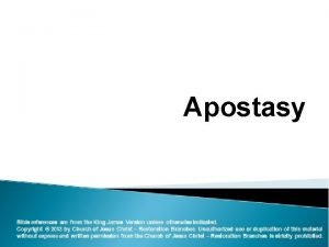 Apostasy 1 2 I will build my church