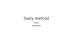 Saaty method theory applications analytic hierarchy process AHP