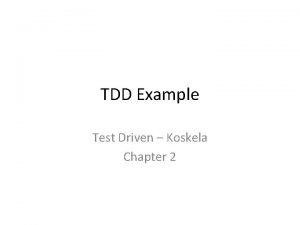 TDD Example Test Driven Koskela Chapter 2 Mail
