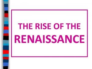 Essential questions for the renaissance