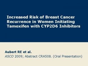 Increased Risk of Breast Cancer Recurrence in Women
