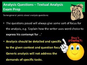 Textual analysis questions