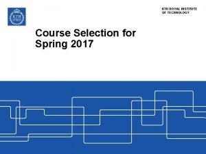 Kth course selection