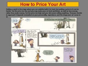 Price your work