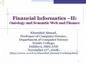 Financial informatics