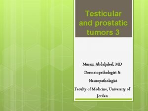 Testicular and prostatic tumors 3 Maram Abdaljaleel MD