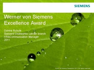 Werner von Siemens Excellence Award Dzintra Rubule Siemens