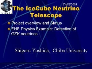 TAUP 2003 The Ice Cube Neutrino Telescope Project