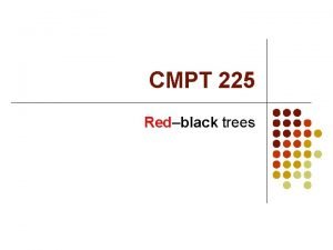 CMPT 225 Redblack trees Redblack Tree Structure l