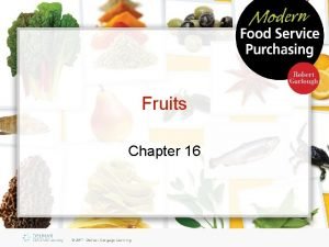 Objectives of fruits